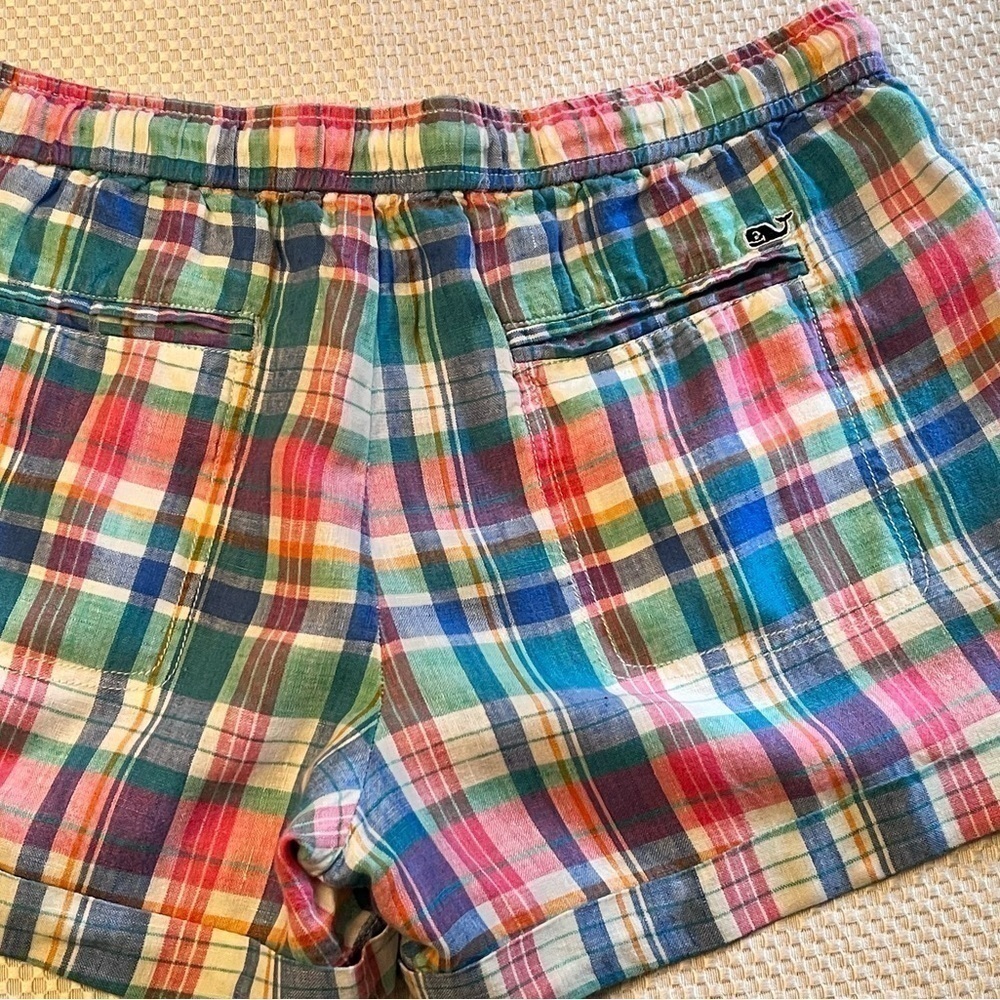 Vineyard Vines Cuffed 100% Linen Shorts Size XS 4 Pockets Cute Fun Summer Staple - Picture 7 of 10